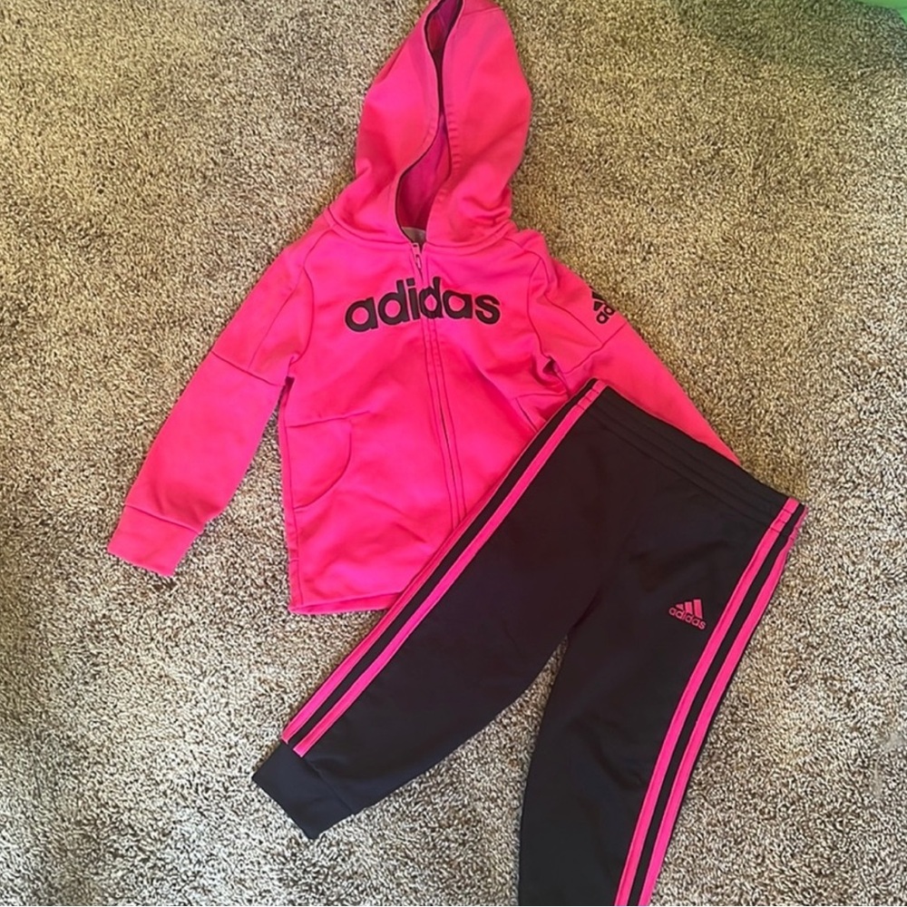 adidas Kids Pink and Black Matching Set